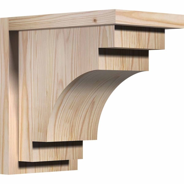 Ekena Millwork Mediterranean Smooth Corbel w/Backplate, Douglas Fir, 7 1/2"W x 12"D x 12"H COR08X12X12MED01SDF - main